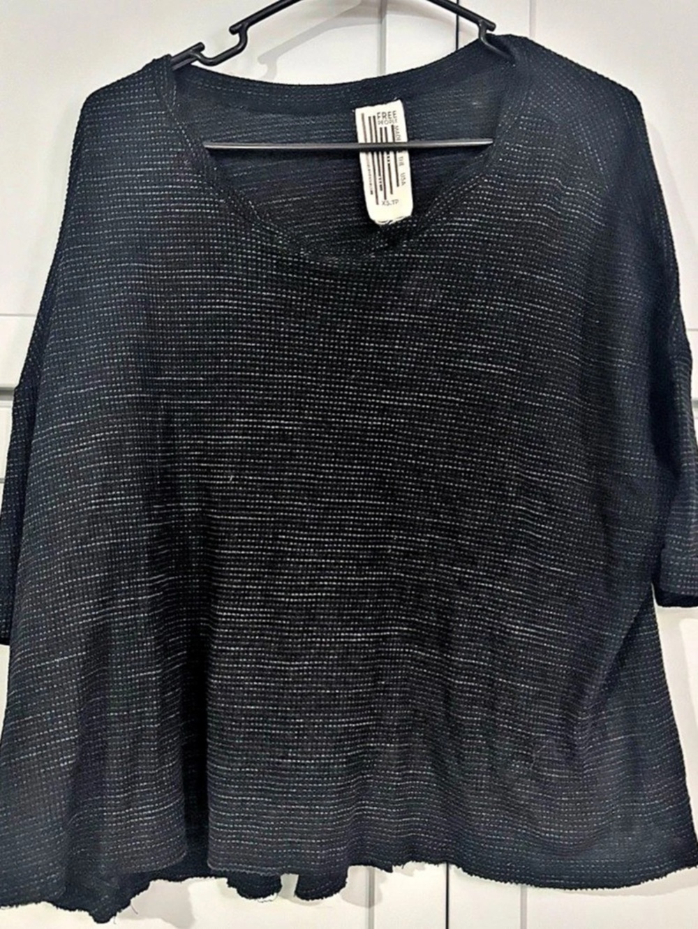 Free People Amelia Thermal Top Black Size XS